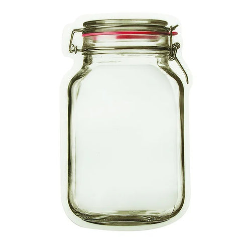 12cm x 19.5cm Mason Jar Shaped Zip Lock Bags (available in 2 designs)